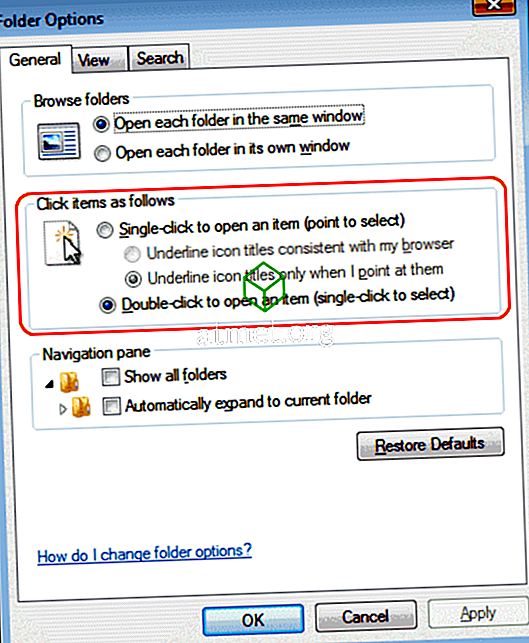 Kaip įjungti arba išjungti vieną paspaudimo funkciją sistemoje „Windows“